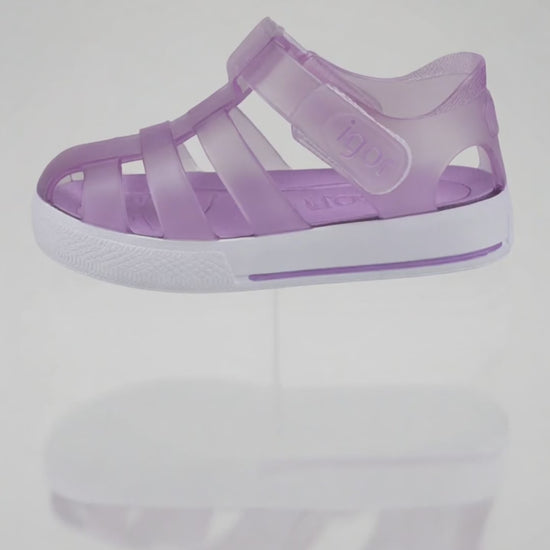 Sandalia Igor Tiras Con Velcro Lilas para Niña
