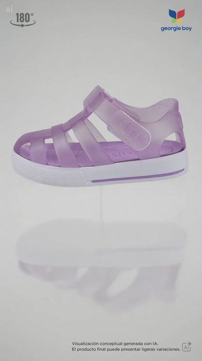 Sandalia Igor Tiras Con Velcro Lilas para Niña
