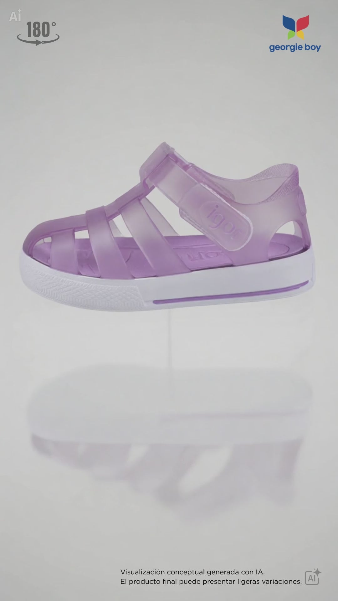 Sandalia Igor Tiras Con Velcro Lilas para Niña