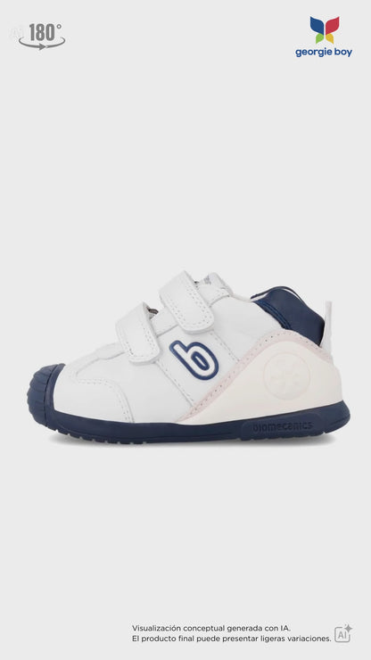 Zapato  Biomecanics Blanco-Azul para Bebe