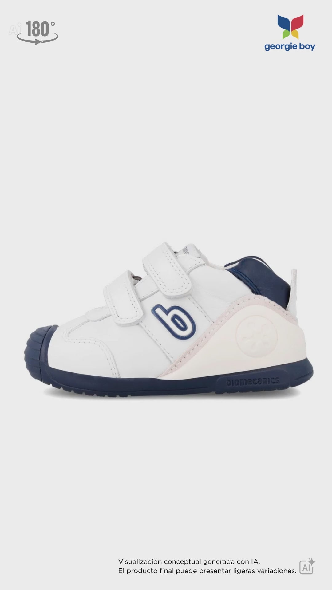 Zapato  Biomecanics Blanco-Azul para Bebe