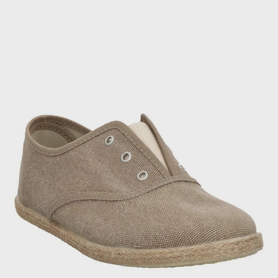 Zapato Tokolate Ingles Resorte/cotton Tostado para Niño