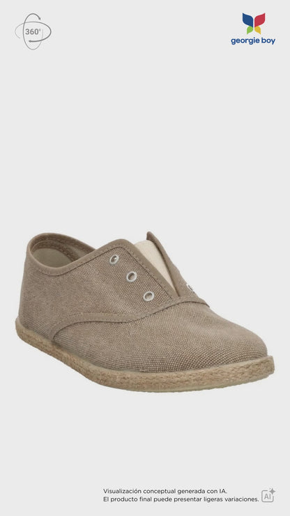Zapato Tokolate Ingles Resorte/cotton Tostado para Niño
