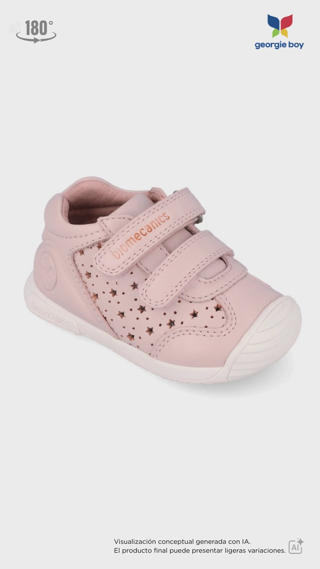 Zapato Biomecanics Cotton Velcro Doble Calado para Bebé