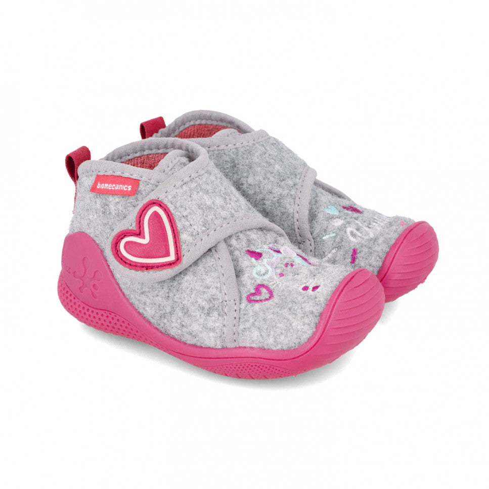Pantufla Niña Fieltro Velcro Unicornio Biomecanics